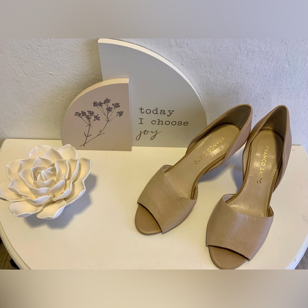 Franco Sarto Open Toe Kitten Heel Size 6
